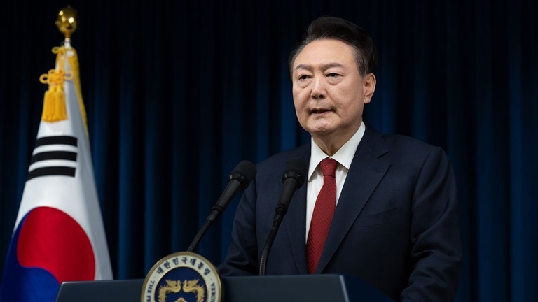 韓国の尹大統領の弾劾訴追案が可決した/South Korean Presidential Office/Getty Images